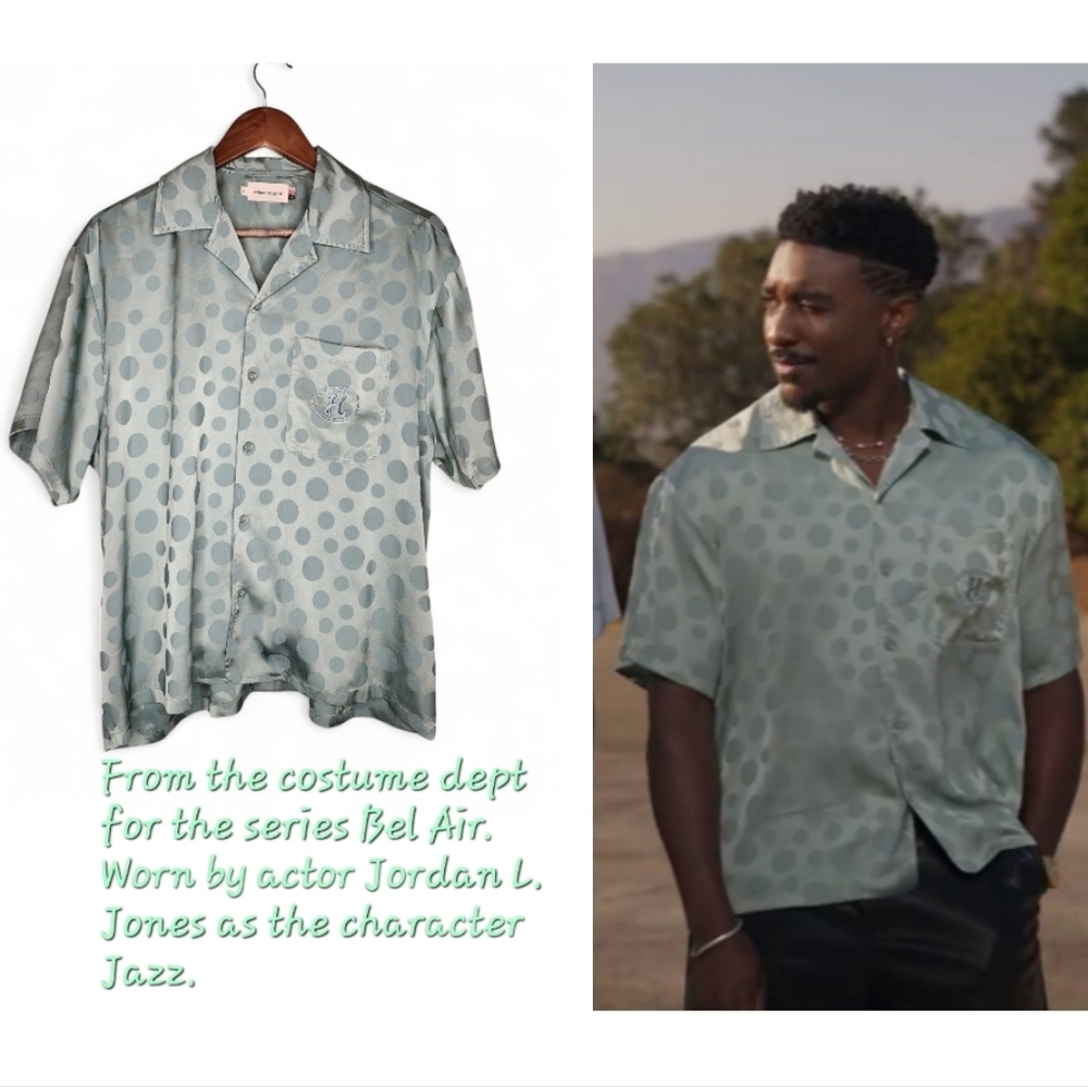 Honor The Gift Polka Dot Camp Shirt In Green Size M